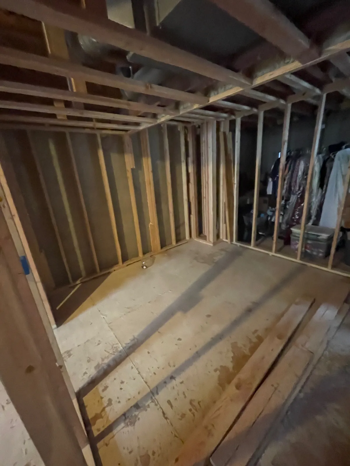 basement framing project by BK Construction